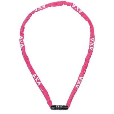 Axa Kettingslot rigid rcc code 120x3,5 met polyester hoes - roze Axa Kettingslot rigid rcc code 120x3,5 met polyester hoes - roze