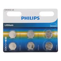 Philips Lithium CR2032 3V batterij 6st - thumbnail