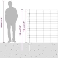 VidaXL Hek met paal zilver 1,4 x 25 m staal - thumbnail