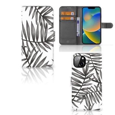 iPhone 14 Plus Hoesje Leaves Grey iPhone 14 Plus Hoesje Leaves Grey