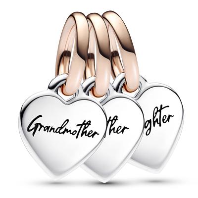 Pandora 782648C00 Hangbedel Family Generations of Hearts splittable rose-en zilverkleurig