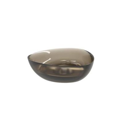 Riho Oviedo waskom - 41x41x13cm - solid surface - semi transparant - frosted umber W021001F02