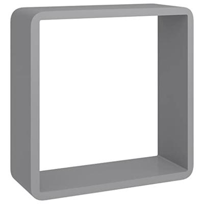 VidaXL Wandschappen kubus 3 st mdf grijs