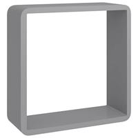 VidaXL Wandschappen kubus 3 st mdf grijs - thumbnail