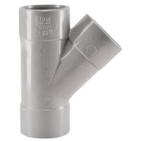 T-stuk 3 x mof 40 mm 45 graden PVC - thumbnail