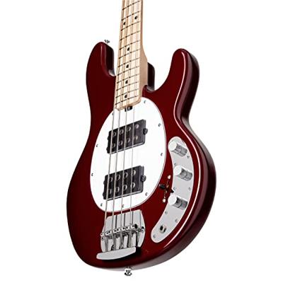 Sterling by Music Man StingRay Ray4 HH Candy Apple Red elektrische basgitaar