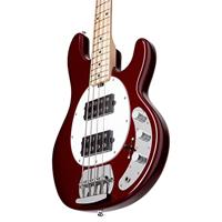 Sterling by Music Man StingRay Ray4 HH Candy Apple Red elektrische basgitaar - thumbnail