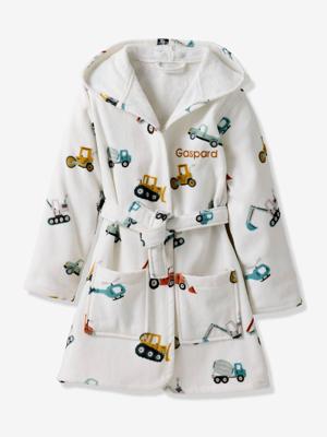 Badjas voor kinderen CHANTIER personaliseerbaar, met gerecycled katoen wit, bedrukt