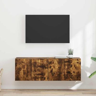 TV-wandkast 2 pcs Gerookt eiken 59,5 x 31 x 40 cm Bewerkt hout TV-wandkast 2 pcs Gerookt eiken 59,5 x 31 x 40 cm Bewerkt hout
