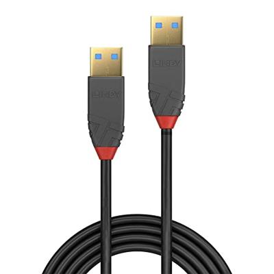 LINDY 36750 USB-kabel USB 3.2 Gen1 USB-A stekker, USB-A stekker 0.50 m Zwart Vertind