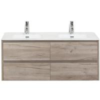 Dante Badmeubelset 120 cm - 4 Laden Craft Oak - Keramische Wastafel Wit Cover - thumbnail