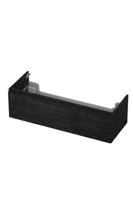 Onderkast INK 1 lade greeploos met houten keerlijst 120 cm x 45 cm x 35 cm Houtskool eiken 1257558