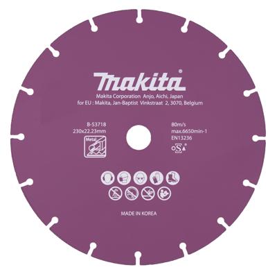 Makita Accessoires Doorslijpschijf 230x22,23x1,3mm - B-53718 B-53718 Makita Accessoires Doorslijpschijf 230x22,23x1,3mm - B-53718 B-53718