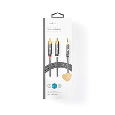 Nedis CATB22200GY50 stereo audiokabel 3.5mm male - 2x RCA male 5 meter Nedis CATB22200GY50 stereo audiokabel 3.5mm male - 2x RCA male 5 meter