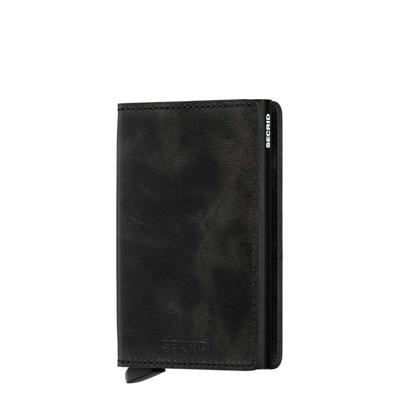 Secrid Slimwallet Vintage Portemonnee Zwart Aluminium, Leer