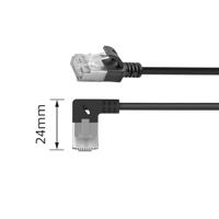 ACT DA2903 U/FTP CAT6A LSZH Slimline Patchkabel | RJ45 Connectoren Recht naar 90° Haaks Rechts | Zwart | 3 meter - thumbnail