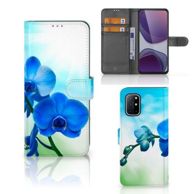 OnePlus 8T Hoesje Orchidee Blauw - Cadeau voor je Moeder OnePlus 8T Hoesje Orchidee Blauw - Cadeau voor je Moeder
