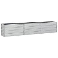 VidaXL Plantenbak verhoogd 240x40x45 cm gegalvaniseerd staal zilver - thumbnail