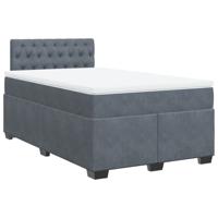 Boxspring met matras fluweel donkergrijs 140x190 cm - thumbnail
