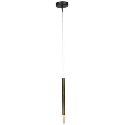 Masterlight Zwarte pendel hanglampFlute met gouden cilinder - 2590-10-DW