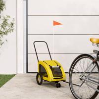 VidaXL Hondenfietstrailer oxford stof en ijzer geel - thumbnail
