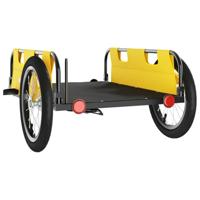 VidaXL Fietstrailer oxford stof en ijzer geel - thumbnail