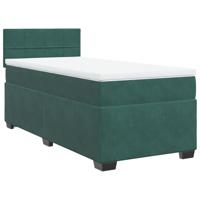 Boxspring met matras fluweel donkergroen 80x200 cm - thumbnail