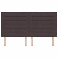 LED Hoofdbord met LED-striplichten Donkerbruin 180 cm Polyester - thumbnail