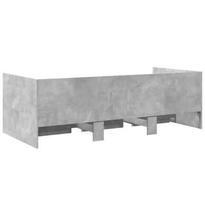 Slaapbank met lades zonder matras 90x190 cm betongrijs