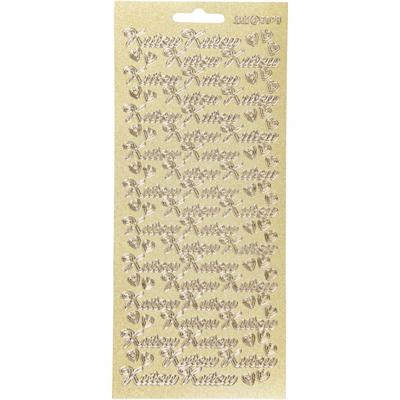 Creativ Company Stickers, kutsu, vel 10x23 cm, goud, 1 vel