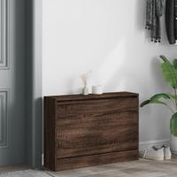 Schoenenkast 80x21x57 cm bewerkt hout bruineikenkleurig - thumbnail