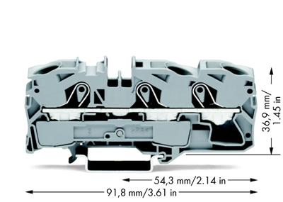 WAGO 2016-1301 Doorgangsklem 12 mm Spanveer Toewijzing: L Grijs 1 stuk(s) Piece