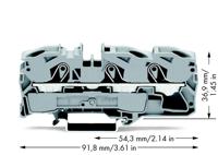 WAGO 2016-1301 Doorgangsklem 12 mm Spanveer Toewijzing: L Grijs 1 stuk(s) Piece - thumbnail