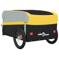VidaXL Fietstrailer 45 kg ijzer zwart en geel - thumbnail