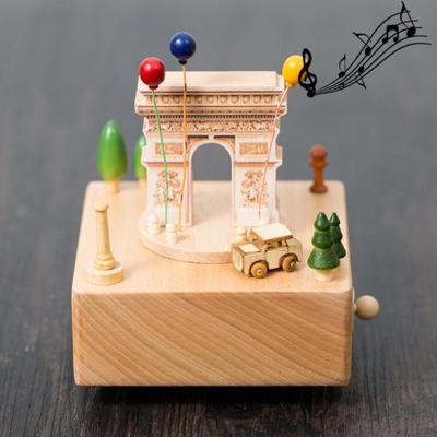 Arc de Triomphe vorm Home decor originaliteit houten muzikale dozen