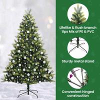 Kunstkerstboom met scharnier 300 LEDs Groen 210 cm PVC en PE - thumbnail