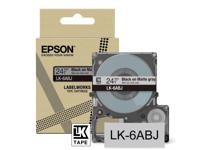 Epson C53S672088 labelprinter-tape Zwart op grijs LK - thumbnail