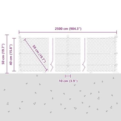 VidaXL Afrasteringspaal grijs 25 x 0,4 m (25 mm gaas) staal en pvc VidaXL Afrasteringspaal grijs 25 x 0,4 m (25 mm gaas) staal en pvc