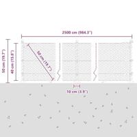 VidaXL Afrasteringspaal grijs 25 x 0,4 m (25 mm gaas) staal en pvc - thumbnail