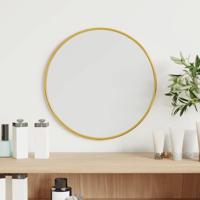 VidaXL Wandspiegel rond ø30 cm goudkleurig - thumbnail