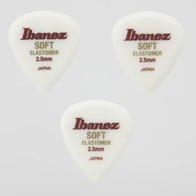 Ibanez BELJ1ST25 Elastomer plectrums 3-pack soft 2.5 mm - wit teardrop Ibanez BELJ1ST25 Elastomer plectrums 3-pack soft 2.5 mm - wit teardrop