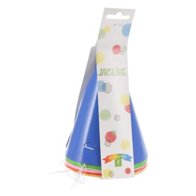 Feesthoedje Papier Kleur, 8st. Feesthoedje Papier Kleur, 8st.