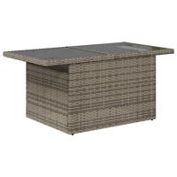 6-delige Loungeset met kussens poly rattan grijs - thumbnail