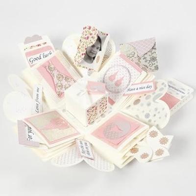 Creativ Company Explosion box, afm 7x7x7,5+12x12x12 cm, off-white, 1 stuk - thumbnail