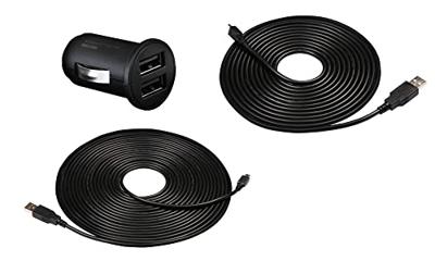 Transcend ts-dpl3 dual usb car charger for drivepro, 8m/4m cable, usb type a to micro b