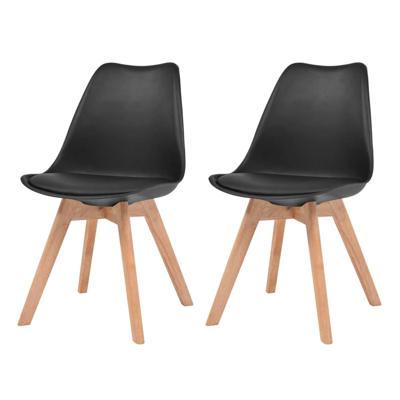 vidaXL Eetkamerstoelen 2 st kunstleer zwart