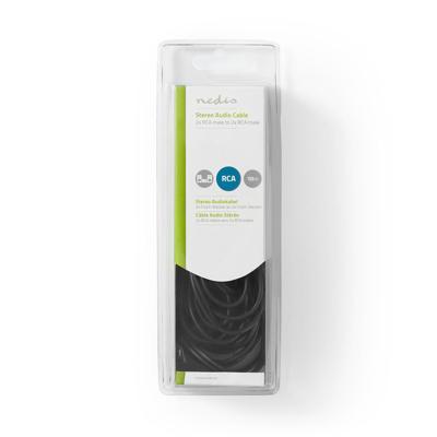 Nedis Stereo-Audiokabel | 2x RCA Male | 2x RCA Male | 10 m | 1 stuks - CAGB24200BK100 CAGB24200BK100