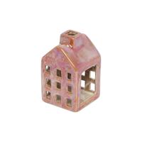 Theelicht huis S rood 6x6x10cm - thumbnail