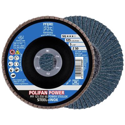 PFERD TOOLS 67685126 Lamellenschuurschijf Diameter 125 mm Boordiameter 22.23 mm RVS, Staal 10 stuk(s) PFERD TOOLS 67685126 Lamellenschuurschijf Diameter 125 mm Boordiameter 22.23 mm RVS, Staal 10 stuk(s)