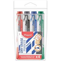 Maped whiteboardmarker Jumbo, beitelvormige punt, etui van 4 stuks in geassorteerde kleuren - thumbnail